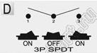 R13-211D-02 переключатель клавишный; 3P SPDT on-off-on