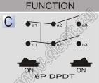 R13-31C-01 переключатель клавишный; 4P DPDT on-on