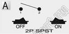 R13-270A-02 переключатель клавишный; 2P SPST off-on