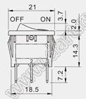 R13-33PAA-02 переключатель клавишный; 2P SPST off-on / 2P SPST off-on; без подсветки