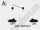 R13-1205A-01 переключатель клавишный миниатюрный; 2P SPST off-on