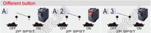 R13-205A3-01 переключатель клавишный; 2P SPST off-on