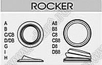 R13-244C-02 переключатель клавишный; 6P DPDT on-on