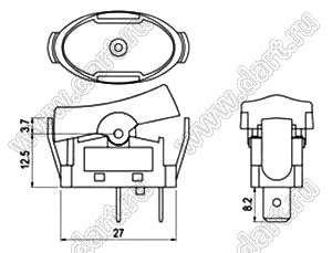 R13-226B-01 переключатель клавишный; 3P SPST (с подсветкой) off-on