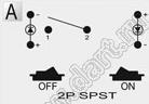 R13-112xH-02-W4-U переключатель клавишный; 2P SPST off-on