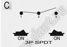 R13-301C-05 переключатель клавишный миниатюрный; 3P SPDT on-on