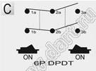 R13-240C-01 переключатель клавишный; 6P DPDT on-on