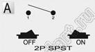 R13-215A3-05 переключатель клавишный; 2P SPST off-on