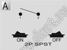 R13-1278A-02 переключатель клавишный миниатюрный; 2P SPST off-on