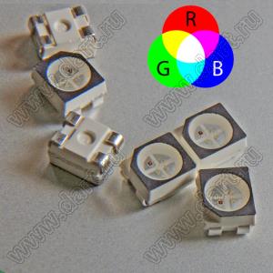 BT67-2302SURUBGUBCS 3528 ЧИП светодиод RGB, (красный 620-625нм 180-230мкд; зеленый 518-521нм 900-1150мкд; синий 467-470нм 230-285мкд) 130град; общий анод