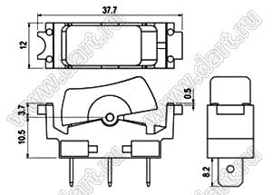 R13-217A-01 переключатель клавишный; 2P SPST off-on