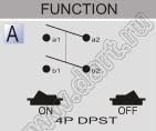 R13-31A-01 переключатель клавишный; 4P DPST on-off