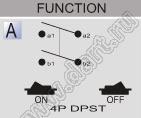 R13-31A-01 переключатель клавишный; 4P DPST on-off