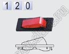 R13-121B-01 переключатель клавишный; 3P SPST (с подсветкой) off-on; красный