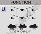 R13-31D-01 переключатель клавишный; 6P DPDT on-off-on