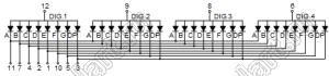 BJ5461FE индикатор светодиодный; 0.56"; 4-разр.; 7-сегм.; оранжевый; общий анод