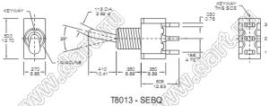 T8013-SELR-S20-H переключатель рычажный миниатюрный прямой ON-ON