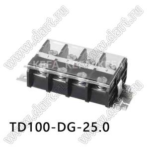 TD100-DG-25.0 клеммник на DIN рейку, двухрядные, с крышкой; шаг=25,0мм; I max=150/150А; U=600/1000В; 1-xx-конт.