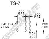TS-7-SEQE-H (TS-51P) переключатель рычажный сдвоенный угловой миниатюрный ON-ON