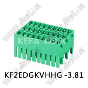 KF2EDGKVHHG-3.81-3x02P-14 клеммник разъемный - вилка на плату трехрядная прямая с боковыми защелками; шаг 3,81мм; I max=8/7А (UL/ICT); U=300/250В (UL/ICT); 3x02-конт.
