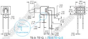 TS-9H-TE1Q переключатель рычажный миниатюрный (ON)-OFF-(ON)