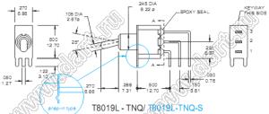 T8019LA-TNQ переключатель рычажный миниатюрный угловой вертикальный ON-(ON)
