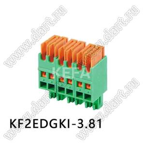 KF2EDGKI-3.81-11P-14 клеммник разъемный - розетка на кабель однорядная с пружинными зажимами проводов; шаг 3,81мм; I max=5/5А (UL/ICT); U=300/250В (UL/ICT); 11-конт.