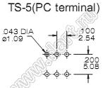 TS-5-TE1CQ-A5 переключатель рычажный миниатюрный ON-ON