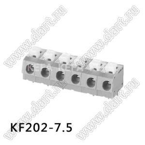 KF202-7.5-01P-11 клеммник нажимной, прямой; шаг=7,5мм; I max=12/16А; U=300/450В; 1-xx-конт.