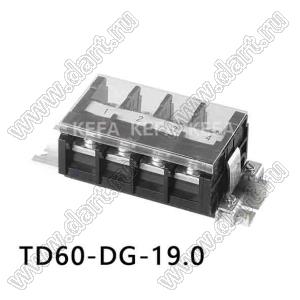 TD60-DG-19.0 клеммник на DIN рейку, двухрядные, с крышкой; шаг=19,0мм; I max=65/65А; U=600/1000В; 1-xx-конт.