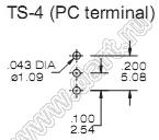 TS-4B-SEBQ переключатель рычажный миниатюрный ON-(ON)