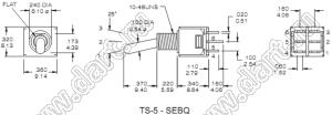 TS-5H-SEBQ переключатель рычажный миниатюрный (ON)-OFF-{ON)