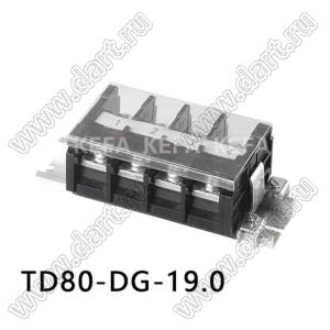 TD80-DG-19.0 клеммник на DIN рейку, двухрядные, с крышкой; шаг=19,0мм; I max=85/85А; U=600/1000В; 1-xx-конт.