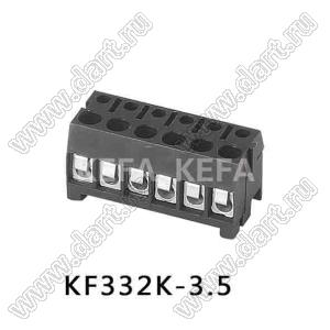 KF332K-3.5-03P-13 клеммник винтовой, однорядный; шаг=3,50мм; I max=8/10А (стандарт UL/ICE); U=300/250В (стандарт UL/ICE); 3-конт.