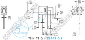 TS-8I-TE1Q переключатель рычажный миниатюрный ON-OFF-(ON)