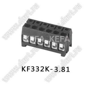 KF332K-3.81-03P-13 клеммник винтовой, однорядный; шаг=3,81мм; I max=8/10А (стандарт UL/ICE); U=300/250В (стандарт UL/ICE); 3-конт.