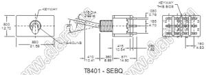 T847-SEBQ переключатель рычажный миниатюрный прямой (ON)-ON-(ON)