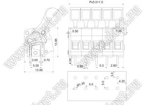 KF242R-5.0-3-01P-11 клеммник нажимной; шаг=5мм; I max=15/17А; U=300/450В; 1-xx-конт.