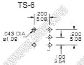 TS-6H-TE1Q переключатель рычажный миниатюрный (ON)-OFF-(ON)