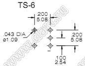 TS-6-TE1Q переключатель рычажный миниатюрный ON-ON