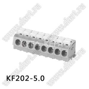 KF202-5.0-01P-11 клеммник нажимной, прямой; шаг=5мм; I max=12/16А; U=300/250В; 1-xx-конт.
