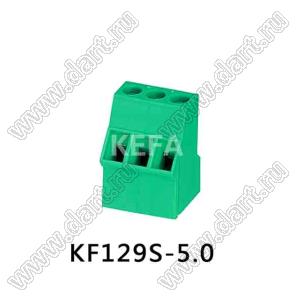 KF129S-5.0-02P-14 клеммник винтовой, однорядный, прямой; шаг=5.0мм; I max=20/24А (стандарт UL/ICE); U=300/250В (стандарт UL/ICE); 2-конт.