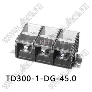 TD300-1-DG-45.0 клеммник на DIN рейку, двухрядные, с крышкой; шаг=45,0мм; I max=380/380А; U=600/1000В; 1-xx-конт.