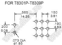 T8307P(A)-TNQ переключатель рычажный миниатюрный угловой горизонтальный (ON)-OFF-(ON)