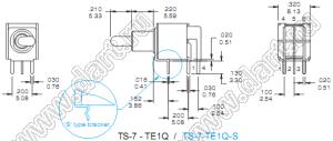 TS-7H-TE1Q переключатель рычажный миниатюрный (ON)-OFF-(ON)