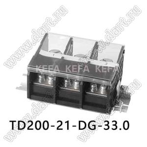 TD200-21-DG-33.0 клеммник на DIN рейку, двухрядные, с крышкой; шаг=33,0мм; I max=230/230А; U=600/1000В; 1-xx-конт.