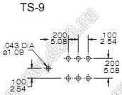 TS-9H-TE1Q переключатель рычажный миниатюрный (ON)-OFF-(ON)