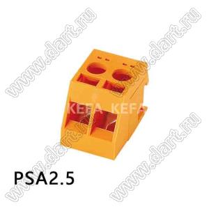 PSA2.5-7.5-02P-15 клеммник для трансформаторов; шаг=7,5мм; I max=10/24А; U=300/250В; 2-конт.
