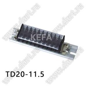 TD20-11.5 клеммник на DIN рейку, двухрядные, с крышкой; шаг=11,5мм; I max=30/32А; U=600/750В; 1-xx-конт.