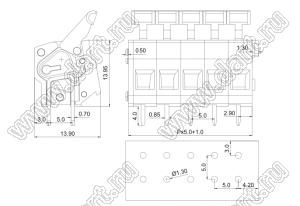 KF242R-5.0-1-01P-11 клеммник нажимной; шаг=5мм; I max=15/17А; U=300/450В; 1-xx-конт.